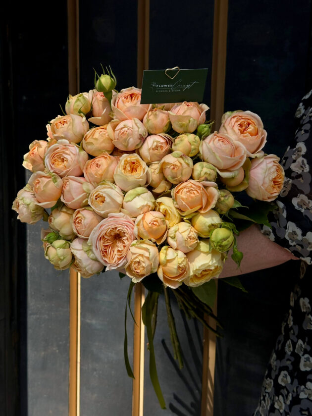 Cream peony spray roses